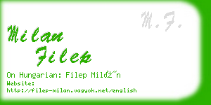 milan filep business card